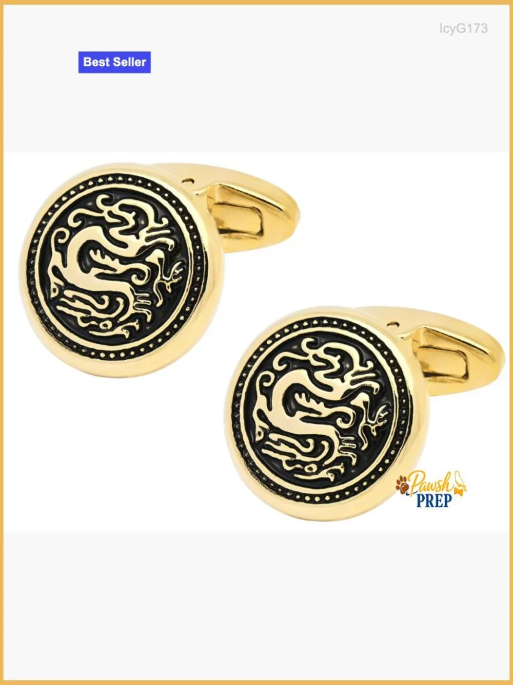 Classic Golden Dragon Totem Cufflinks in Gift Case for Men Wedding Business